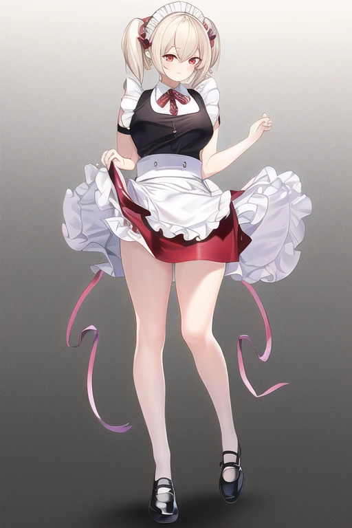 [NovelAI] Lifting up skirt Illustration style Skirt Masterpiece Maid uniform Field [Illustration]